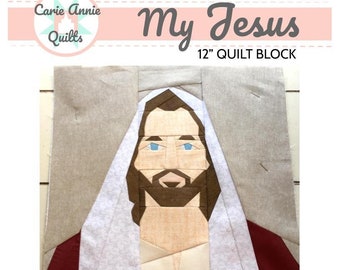 Jesus Quilt Block Foundation Paper Piecing Pattern PDF