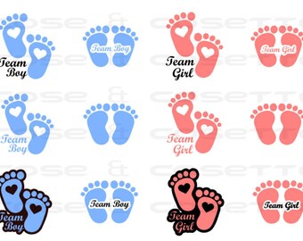 Gender Reveal SVG | Team Girl | Team Boy