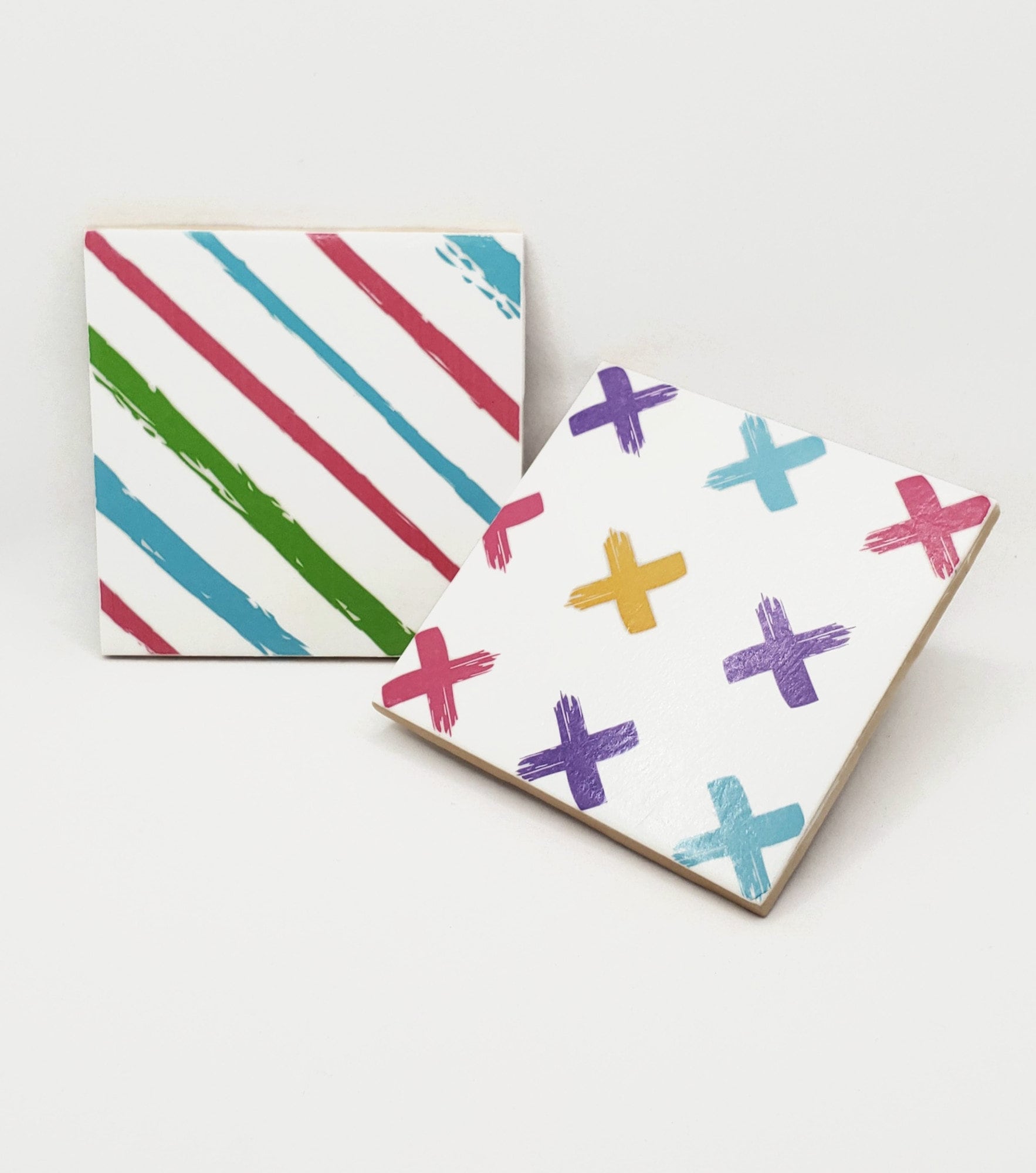 Tile Coasters Colorful Ceramic Coasters Handmade Ceramic Etsy