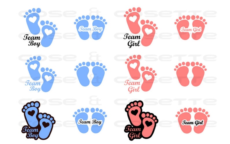 Download Gender Reveal SVG Team Girl Team Boy | Etsy
