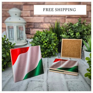 4 Cute Ceramic Coasters - Italian Flag Pride