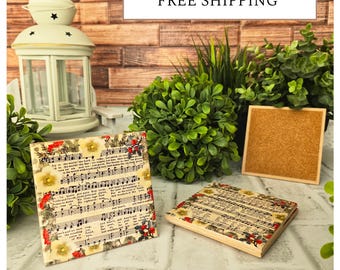 4 Christmas Ceramic Coasters