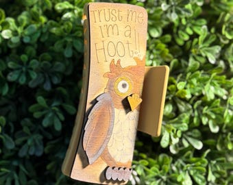 Owl large  hair clip