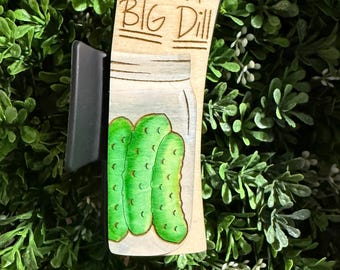 Hand Painted Pickle large hair clip