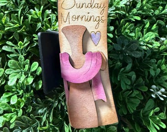 Sunday morning cross Hair Claw Clip
