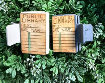 Library Card 2 Inch Hair Clip