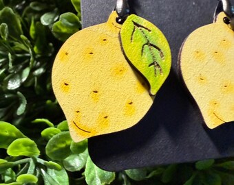 Hand Painted lemon Earrings
