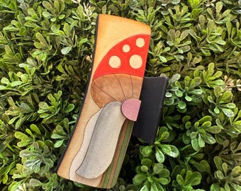 Mushroom Gnome  Hair Claw Clip red