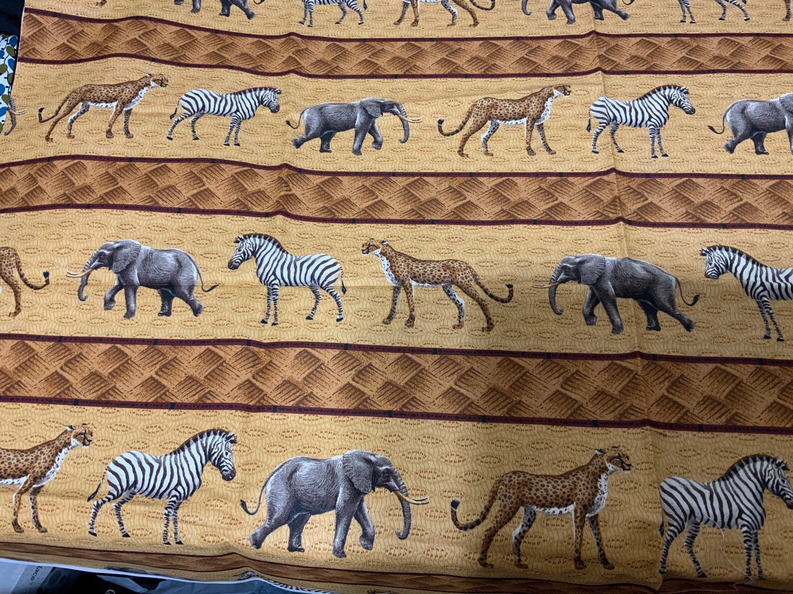 Safari animals cotton fabric 1 yard Etsy