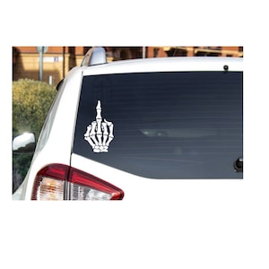 Skeleton Middle Finger Decal, Car Sticker, Car, Laptop, Mailbox, Windshield, Cell Phone, Bumper Sticker, Anime, Gift