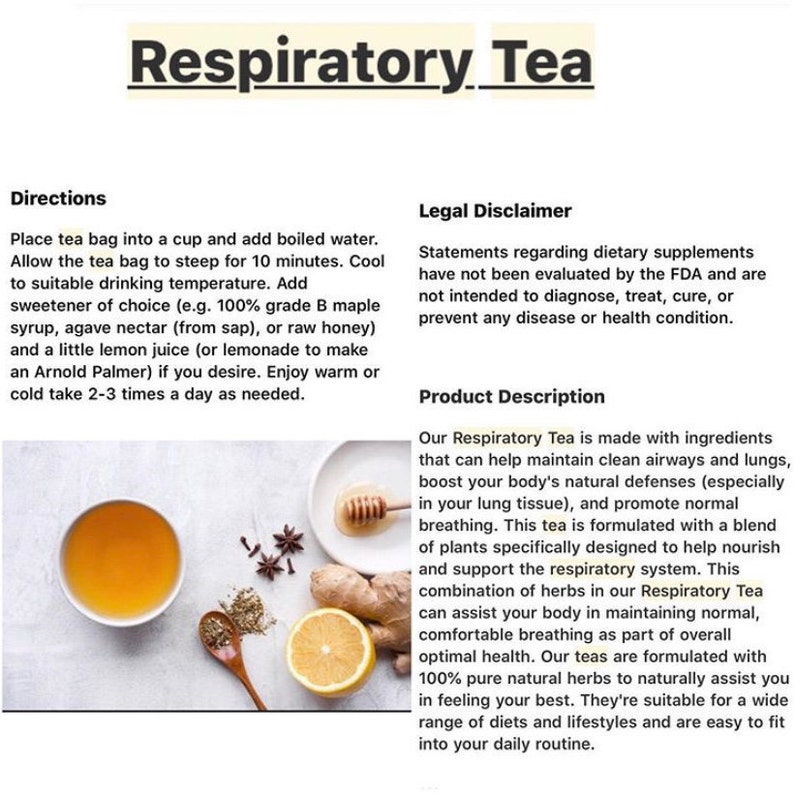 Respiratory Tea Blend - Etsy