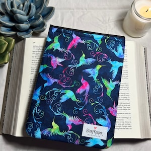 Hummingbirds, Colorful, Watercolor, Padded, Book Sleeve, Tablet Sleeve, Tech Case, Organizer, Protector, Closure, Pouch, Cover