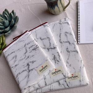 Padded Marble Book Sleeve, Tablet Sleeve, Tech Case, Organizer, Protector