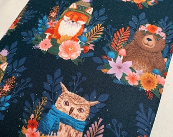 Woodland Animals Book Sleeve: Floral Padded Tablet Protector