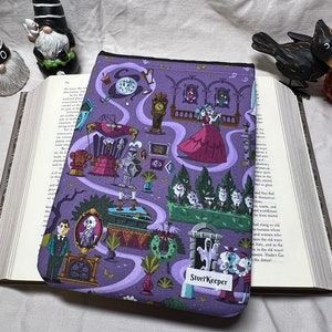 Purple Haunted Mansion Book Sleeve: Tablet Tech Case Organizer