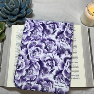 Compact Purple Lavender Flowers, Floral, Padded, Book Sleeve, Tablet Sleeve, Tech Case, Organizer, Protector, Closure, Pouch, Cover