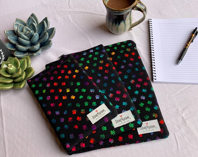 Padded Paw Print Book Sleeve Tablet Sleeve Organizer Etsy
