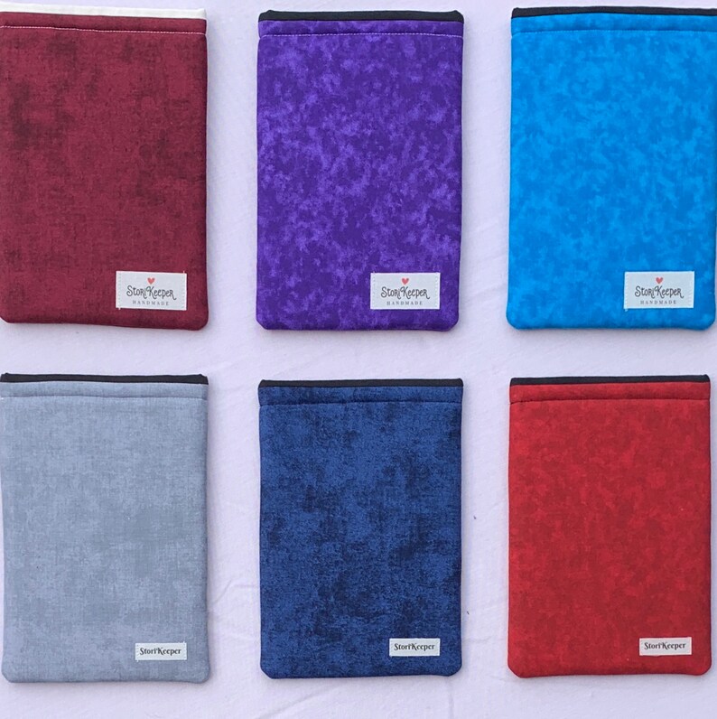 Padded Solid Color Book Sleeve Book Cover Tablet Case Etsy