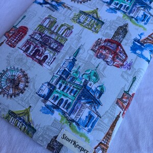 Iconic Landmarks around the World, Travel, Traveler, London, Paris, Book Sleeve, Tablet Sleeve, Tech Case, Organizer, Protector
