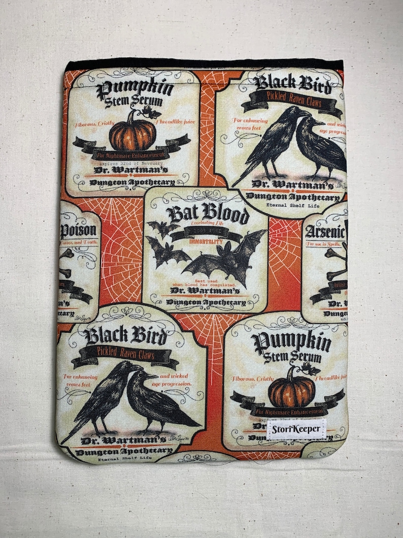 Book Sleeve Booksleeve Tablet Sleeve Ingredients Halloween Apothecary Padded Organizer Protector Tech Case
