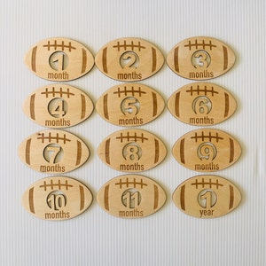 Newborn Milestone Wooden Markers, Football Milestone Markers, Newborn Photos