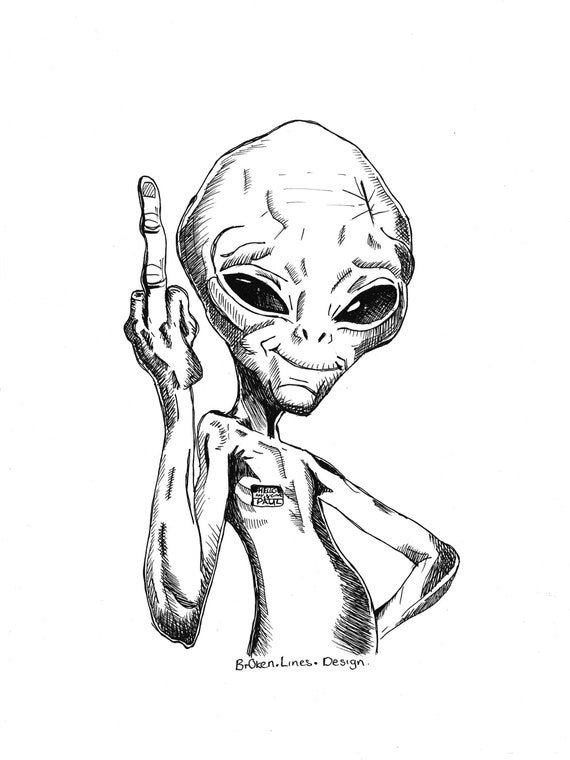 Alien cartoon drawing deals