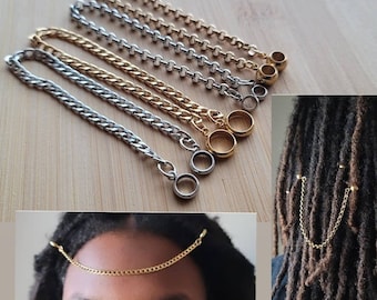 Stainless Steel Chain Bead Loc Jewelry, Dreadlock Hair