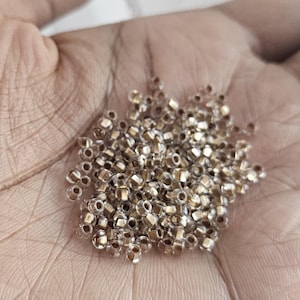 Small Gold Lined Clear Loc Sprinkle Beads, Braid Jewelry Dreadlock Accessories, Dread Sprinkle Beads, Loc Jewelry