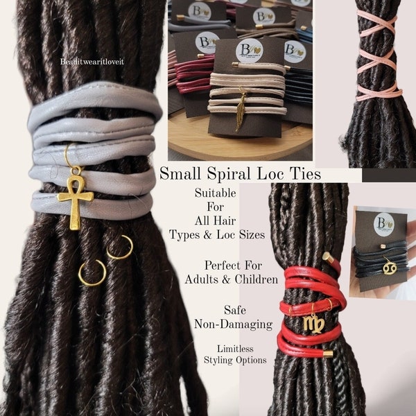 Small 5mm Leather Wire Dreadlock Hair Wraps Charmed Hair Rings, Thin Wire Twistable Bendable Hair Tie for All Hair Types, Spiral locks