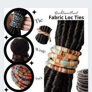 No Wire Dreadlock Loc Ties, Long Cotton Hair Tie, Thick Hair Holder, Versatile Non Damaging Painless Secure Natural Hair Accessory
