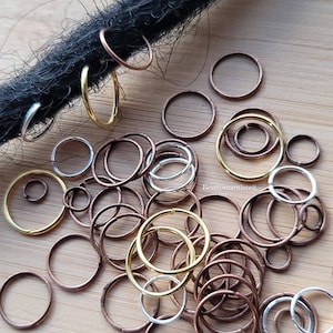 10pcs Hair Rings For Locs Braids & Twists, Dread Rings, Braid Rings, Loc jewelry, Dreadlock Rings image 1