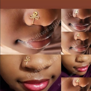 Ankh Nose Rings, Nose Cuff, Afrocentric Nose Jewelry, Ethnic Nose Ring