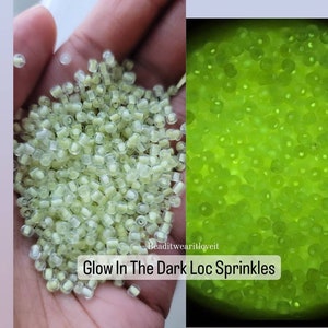 Small Glow In The Dark Loc Sprinkle Beads, Braid Jewelry Dreadlock Accessories, Dread Sprinkle Beads, Loc Jewelry