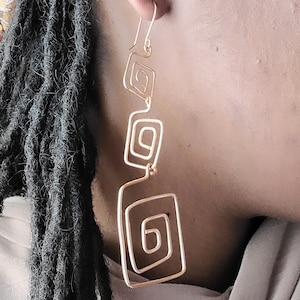 Copper Wire Wrapped Earrings, Wire Earrings