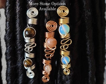 Crystal Loc Jewelry,  Dread Beads, Copper Dreadlock Hair Accessories, Afrocentric Beads For Braids Twist And Dreadlocks, Hair Bead Coils