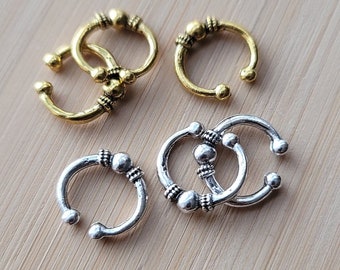 Juego de 3 cuentas metálicas para rastas, oro y plata, cuentas para el cabello con orificio de 10 mm, venta al por mayor de accesorios para rastas, joyería para rastas