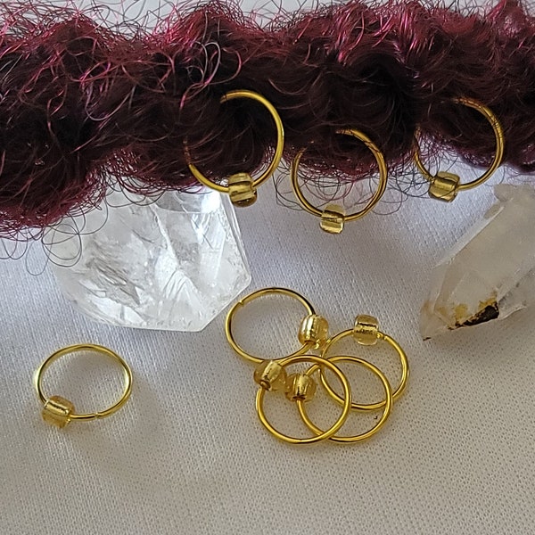 8pcs Gold Hair Rings, Dread Rings Loc Jewelry, Braid Rings, Loc jewelry, Dreadlock Rings