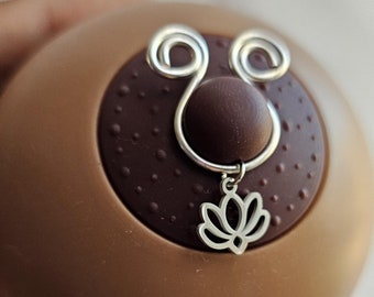 Adjustable Lotus Flower Clip On nipple Jewelry, Gold Nipple Rings No Piercing, Nipple Clamp, Nippies, Nipple Jewelry