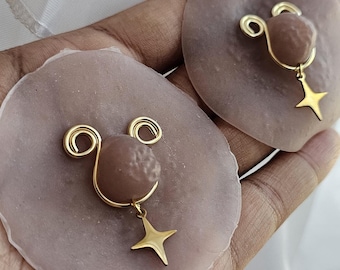 Adjustable Star Clip On nipple Jewelry, Gold Nipple Rings No Piercing, Nipple Clamp, Nippies, Nipple Jewelry