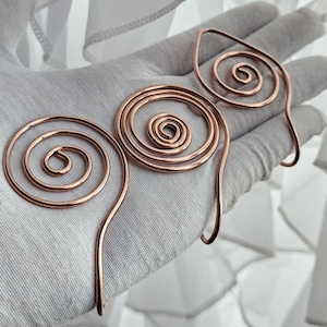 Spiral Copper Palm Ring, Bare Copper Palm Cuff, Copper Hand Cuff, Spiral Handmade Pure Copper Cuff Bracelet, Spiritual metaphysical gift