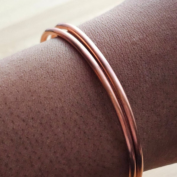 Pure Copper Bangles, Adjustable Stackable Bracelets, Raw Copper Cuff Bracelets, Style #5