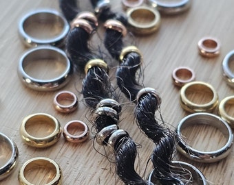20 Stainless Steel Loc Beads, Dreadlock Hair Accessories, Beads For Braids Twist And Dreadlocks, Hair Rings