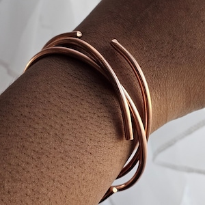 Pure Copper Bangles, Adjustable Stackable Bracelets, Raw Copper Cuff Bracelets, Style #4