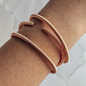 Pure Copper Bangles, Adjustable Stackable Bracelets, Raw Copper Cuff Bracelets, Style #6