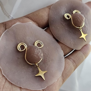 Adjustable Star Clip On nipple Jewelry, Gold Nipple Rings No Piercing, Nipple Clamp, Nippies, Nipple Jewelry