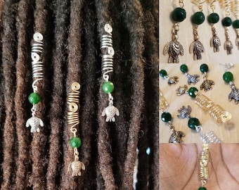 CLEARANCE Jade Crystal Loc Jewelry. Dreadlock Hair Accessories, Beads For Braids Twist Dread Loc, Loc Jewelry