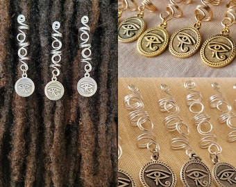 Eye of Horus Black Spiral Dread Lock Coil Bead