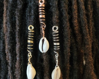 Cowrie Shell Loc Jewelry, Dreadlock Hair Accessories, Beads For Braids,  African Loc Jewelry