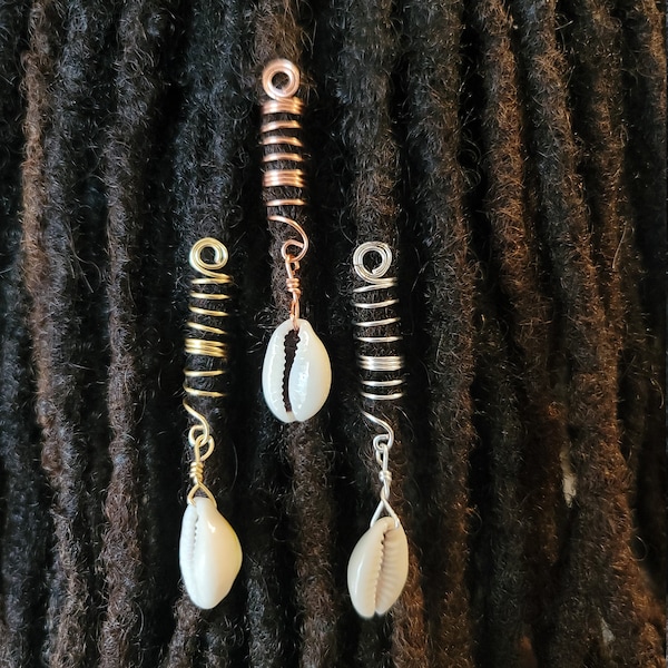 Cowrie Shell Loc Jewelry, Dreadlock Hair Accessories, Beads For Braids,  African Loc Jewelry