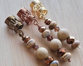 Bild Jaspis Kristall Lok Schmuck, Dreadlock Haarschmuck, Perlen für Zöpfe